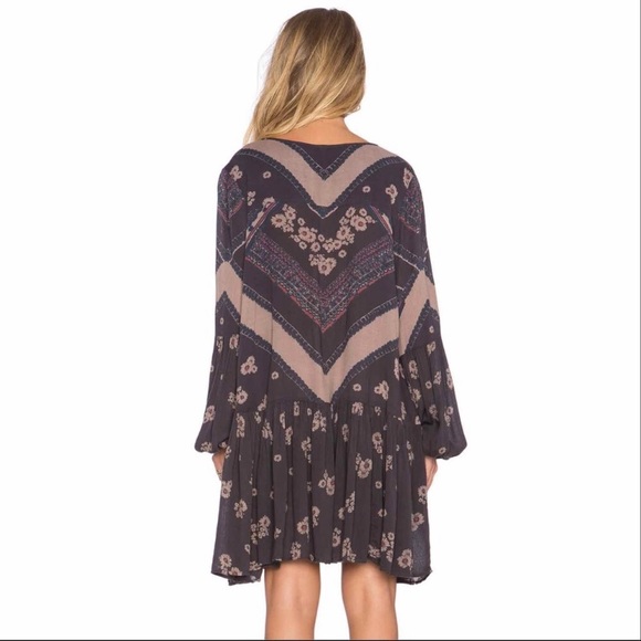 Rare Free People From Your Heart Printed Tunic Dress Midnight Combo size small - Picture 3 of 8